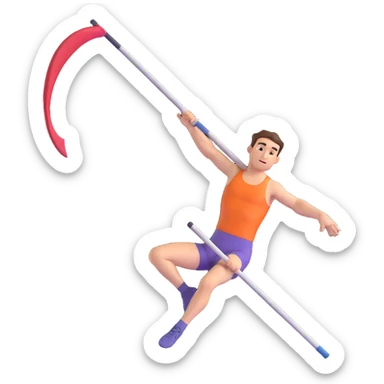 pole vaulting athlete icon or emoji sticker