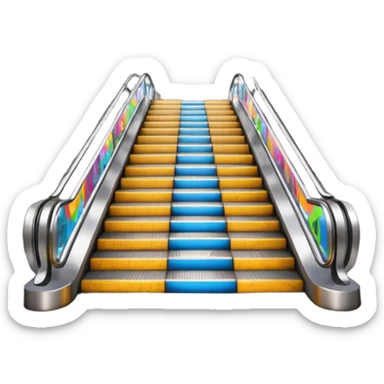 bright colorful underground metro station entrance with stairs and metro sign, no text sticker