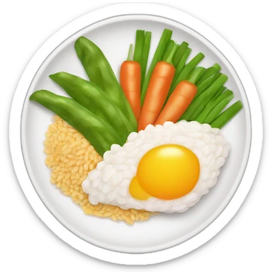 Assiette de riz poulet legumes sticker