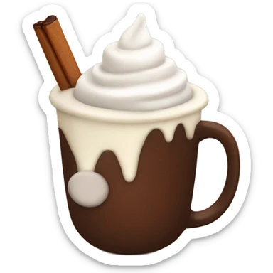 Hot chocolate with marshmallow sticker