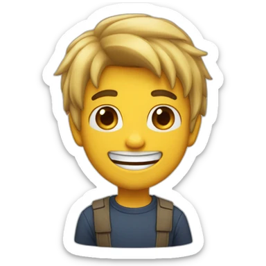 Morenito con pelo bajito y sonrisa  sticker