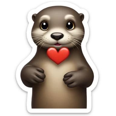 Otter with a heart sticker