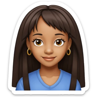 Lisa Left Eye Lopes with dark brown long hair sticker