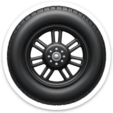 he aircraft's landing gear is one inflated, plump wheel with a strut, black in color sticker