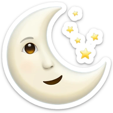 glowing half moon sticker