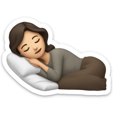 sleeping woman brunette with zzz sticker
