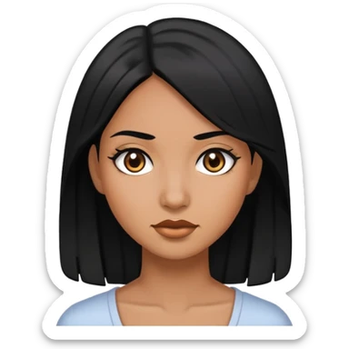 Chica de pelo negro ojos negros y piel morena  sticker