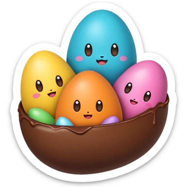 Uovo di pasqua kawaii sticker