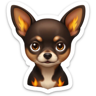 Chihuahua noir marron et feu sticker