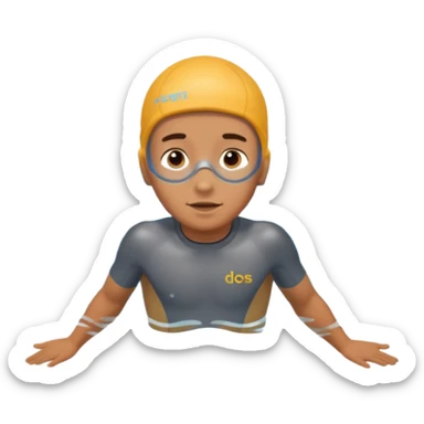 Underwater boy swim sticker