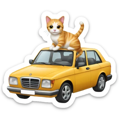 Cat on car sticker