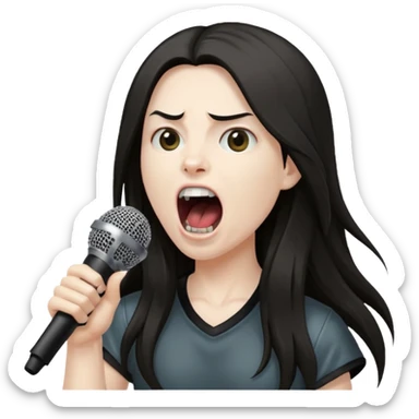 metal musician, screaming with mirophone sticker