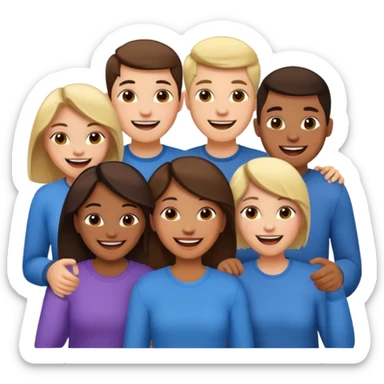 group of young people sticker