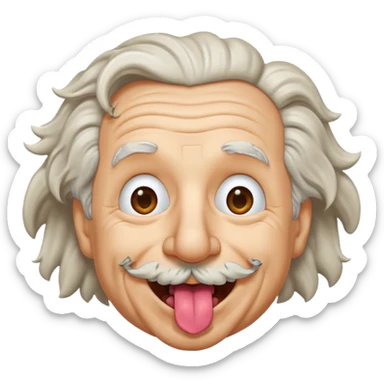 Einstein stick out your tongue, half body sticker