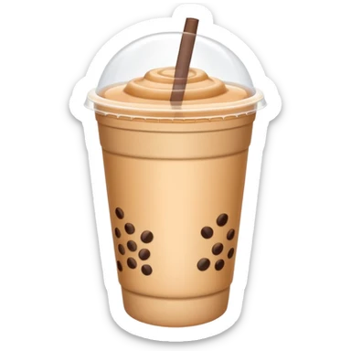 milk tea with boba in a to-go cup sticker