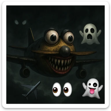 Avions manege du parc saint paul en emoji  rajoute et garde aspect terrifiante et rajoute  sticker