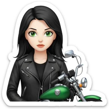 Biker Girl
Black Long Hair
Green Eyes sticker