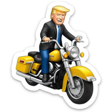 trump on a motorcycle sticker
