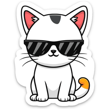 Cat with sunglasses sticker