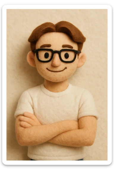 Recreate this person as a plush portrait, soft and fluffy texture, pastel colors, centered composition, no background, in the plush portrait style. sticker