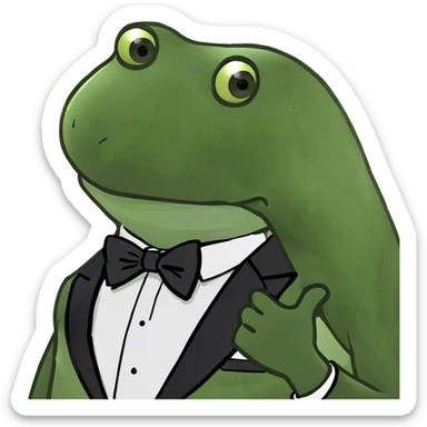 bufo wearing a tuxedo  sticker