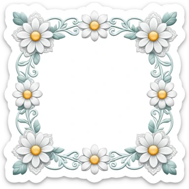 white laceborder sticker