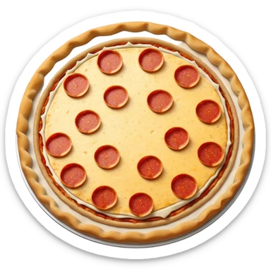 a pie chart sitting on top of a pizza  which has no other toppings sticker