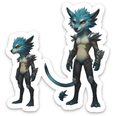 Anthro cool edgy Vernid-WickerBeast-Protogen-Primagen-Fakémon Full Body sticker