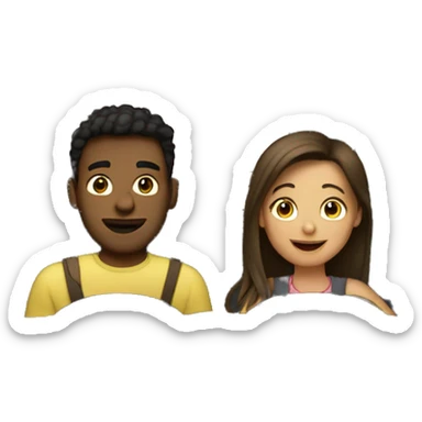 Girl riding in car with boyfriend sticker