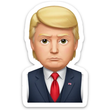 donald trump in vest with tie sticker