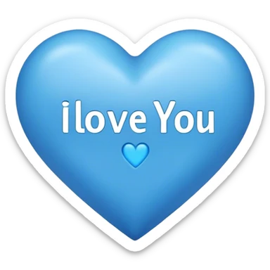 Blue heart either the words I Love You Ry sticker