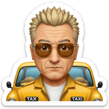 deniro dans taxi driver avec la crete sticker