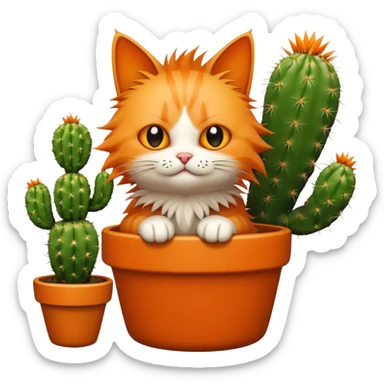 Котик писает на кактус sticker