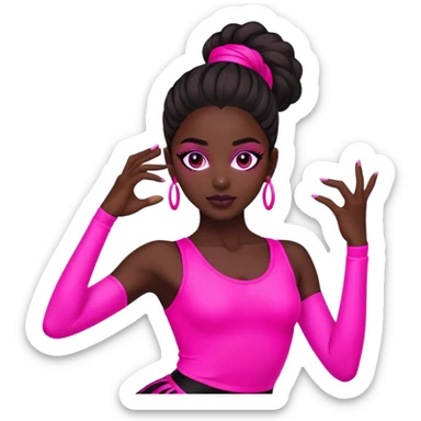 "A dancer in a black and neon pink outfit." sticker