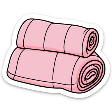 cozy pink checkered blanket sticker