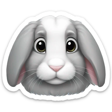Grey bunny lop sticker