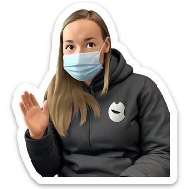 girl in mask on train sticker