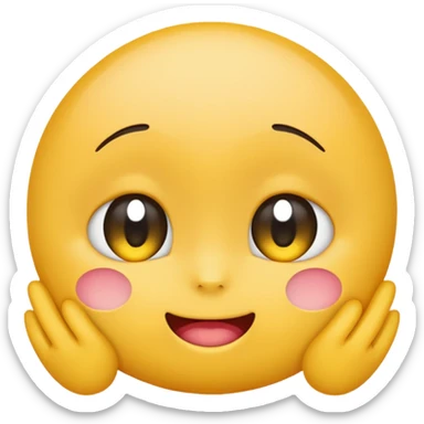 Shying emoji sticker