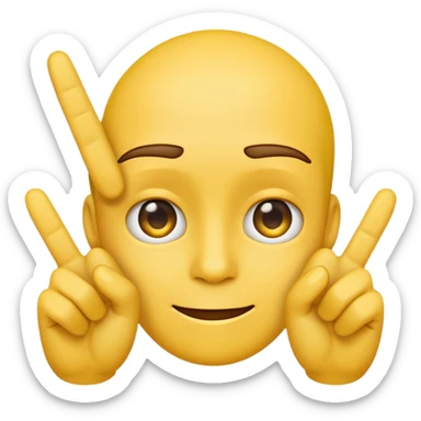 emoji holding 3 fingers up on one hand just face sticker