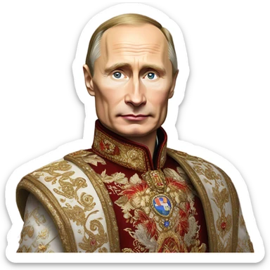 vladimir putin in Romanov dress, full body sticker