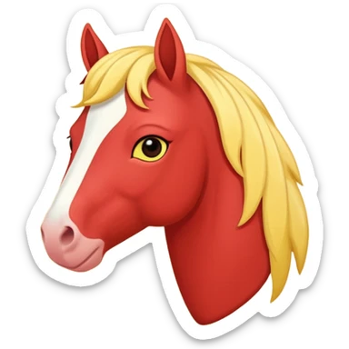 Cavalo vermelho e amarelo pastel sticker