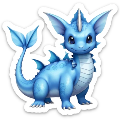 Edgy cool Lapras-Vaporeon-creature-hybrid full body  sticker