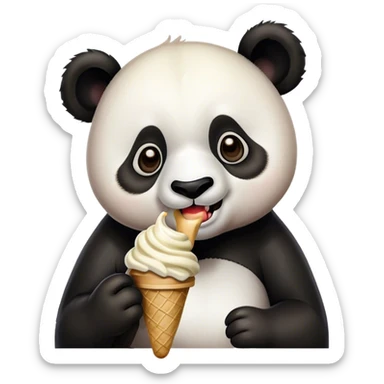 Panda eating ice creamy sticker
