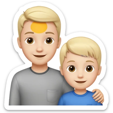 small child standing next to a tall child of same sex sticker