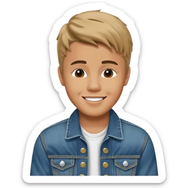 justin bieber, wear jean jacket sticker