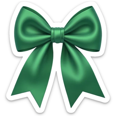 Green bow emoji sticker