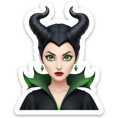 Maleficent villain with horns sticker