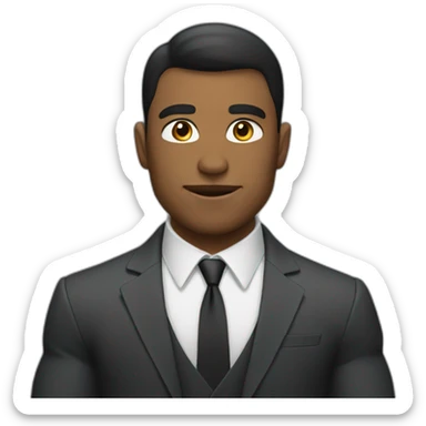 muscular guy in a suit sticker