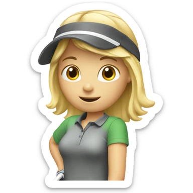 Blond Girl golfing sticker