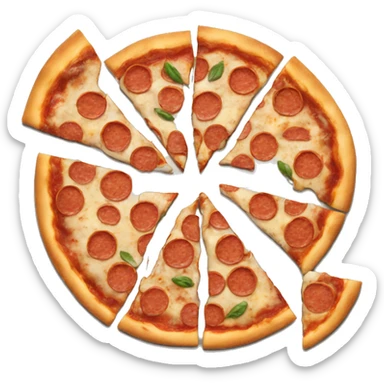a pizza divided in 10 slices sticker